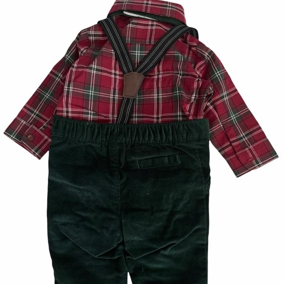 SOLD CARTERS Just One You 3-Pc Special Occasion Plaid Top, Corduroy Pants - Picture 3 of 11